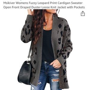 Leopard print long cardigan